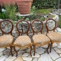 4 sedie in noce