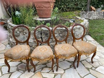 4 sedie in noce