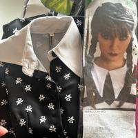 Vestito mercoledi addams con parrucca