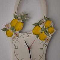 orologio da parete con limoni 