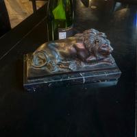 Leone bronzo ferm carte soprammobile da scrivania