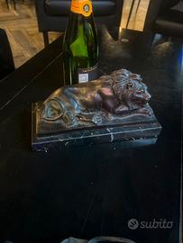 Leone bronzo ferm carte soprammobile da scrivania