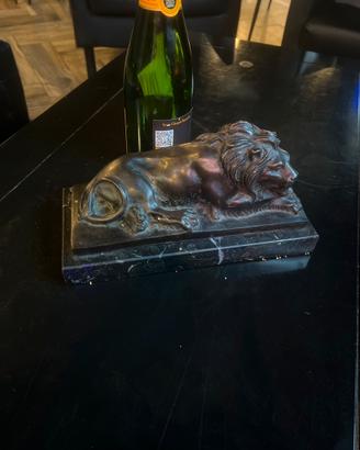Leone bronzo ferm carte soprammobile da scrivania