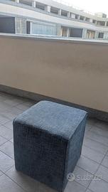 Pouf Cubo Tessuto blu