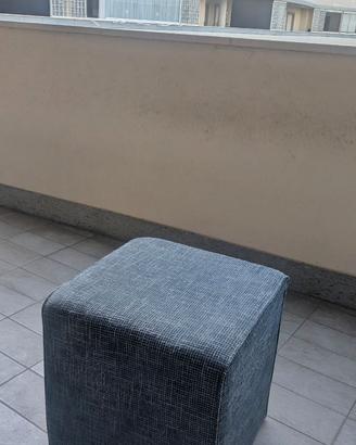 Pouf Cubo Tessuto blu