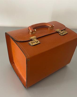 Beauty Case in pelle di cinghiale vintage