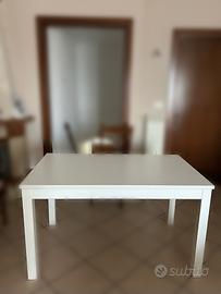 Tavolo allungabile bianco 130/190x80 cm