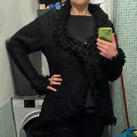 Cardigan in maglia caldo nero tg62/64IT usato poco