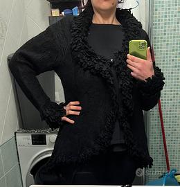 Cardigan in maglia caldo nero tg62/64IT usato poco