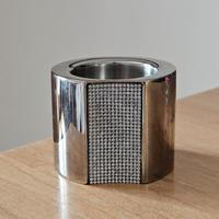 Portacandela Swarovski in Acciaio e Cristalli