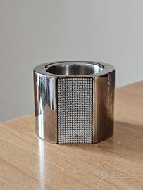 Portacandela Swarovski in Acciaio e Cristalli