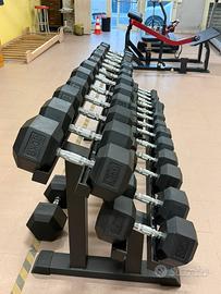 Kit Manubri esagonali + rastrelliera da 2.5 a 30kg