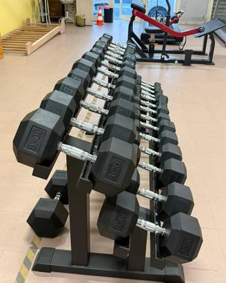 Kit Manubri esagonali + rastrelliera da 2.5 a 30kg