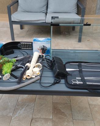 acquario 20 litri tutto vetro, con accessori
