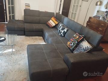divano letto angolare con pouf contenitore 