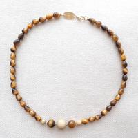 COLLANA GIROCOLLO IN OCCHIO DI TIGRE E ARGENTO
