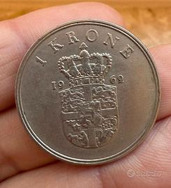 Moneta 1 Krone Danimarca 1962 - Re Frederik IX