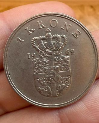 Moneta 1 Krone Danimarca 1962 - Re Frederik IX