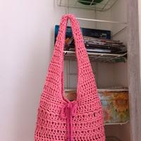 Borsa a spalla Hobo Tricot in cotone rosa pink