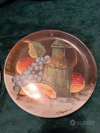 piatto natura morta dipinto a mano