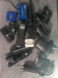 microfoni, auricolari, remote controller, fari