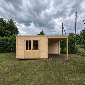 CASETTA DI LEGNO TAMPA 501x312x211h con veranda