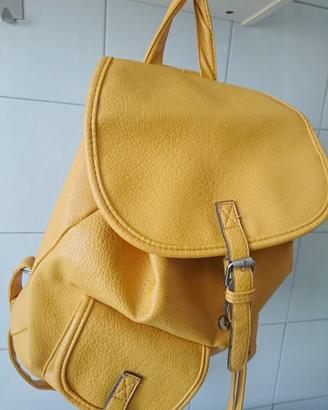 Zaino giallo pelle PU tipo primo fiore