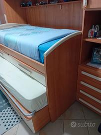 Letto con letto estraibile