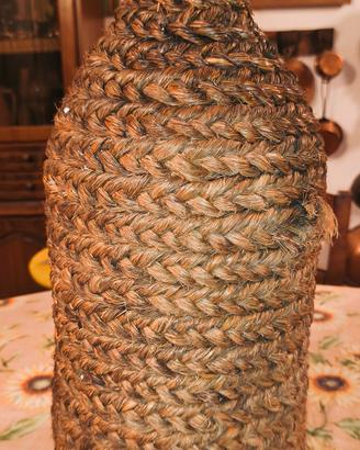 Damigiana vintage in vetro scuro 