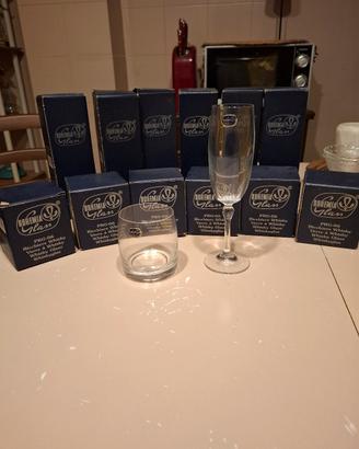 Bicchieri champagne e whisky (6+6) in cristallo