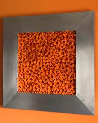 Quadro in acciaio con fiori