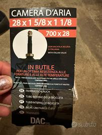 camera d'aria misure  28 x 1 5/8 x 1 1/8 700 x 28