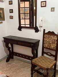 Console ingresso con specchio-sedia-attaccapanni