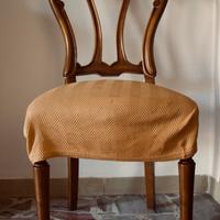 Set 6 sedie da soggiorno vintage in noce