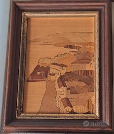 quadrino a intarsio di legno 