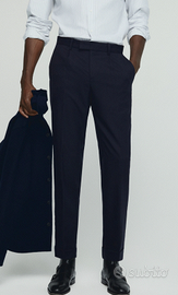 Pantalone elegante uomo blu Mango 70% lana tg ITA