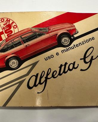 Libretto Alfa Romeo Alfetta GT uso e manutenzione