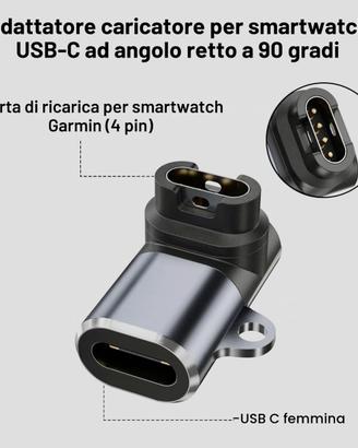 3 Adattatori Caricatore USB per Smartwatch Garmin