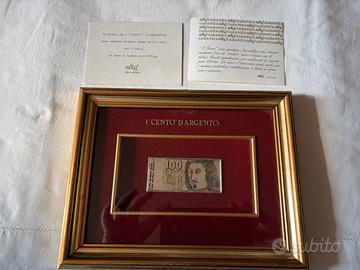 quadro riproduzione 100 franchi svizzera arg.999