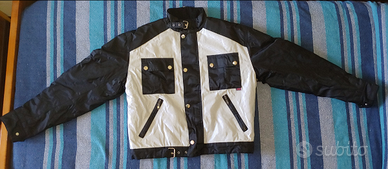 Giubbotto a vita alta nero e bianco