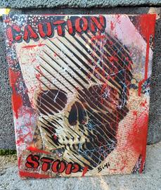 quadro street art skull