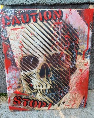 quadro street art skull