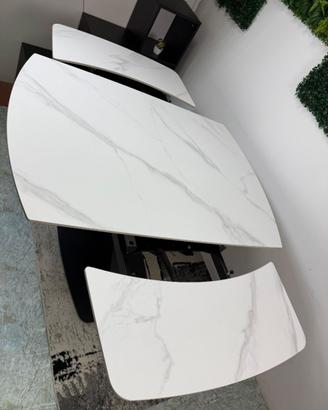 TAVOLO IN CERAMICA ALLUNGABILE TRAMITE ROTAZIONE