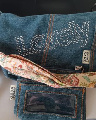 borsa e portafoglio Onyx colore jeans