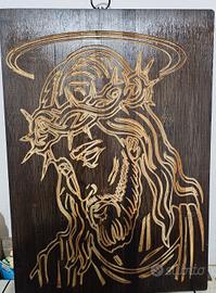 quadro in legno inciso 