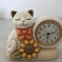 orologio sveglia da tavolo Country con gatto