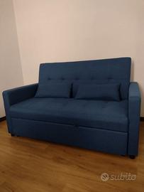 Divano letto blu PRESTODORMO – come nuovo