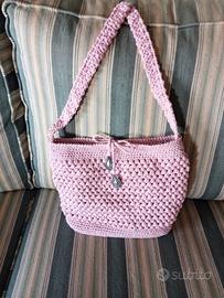 Borsa rosa a punto pouf sconto fine anno