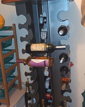cantinetta portabottiglie a colonna nero-design mo
