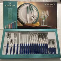 Posate 24 pezzi ARCADIA Blu acciaio inox 18/10